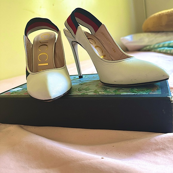 Gucci white slingback leather pumps. Worn once (indoors!) - Picture 7 of 13